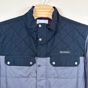 Columbia Ridgestone Insulated Water Resistant Jacket Mens XXL Gray Black Quilted
